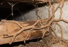 สัญญาณเตือน! วิธีตรวจสอบและค้นหาทางเข้า-รังปลวกก่อนความเสียหายจะลุกลาม ภาพทางเดินปลวก